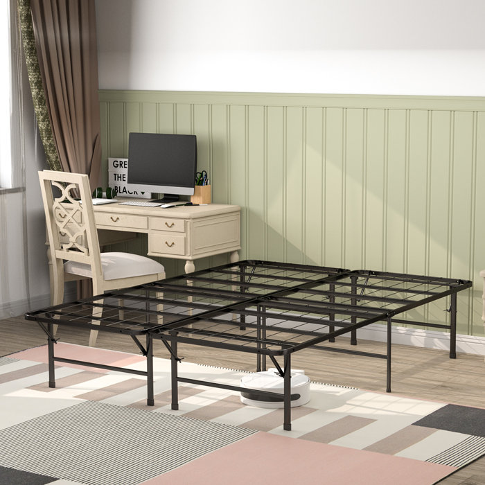 Ebern Designs Steel Folding Bed 16" Foldable Platform Bed Mattress